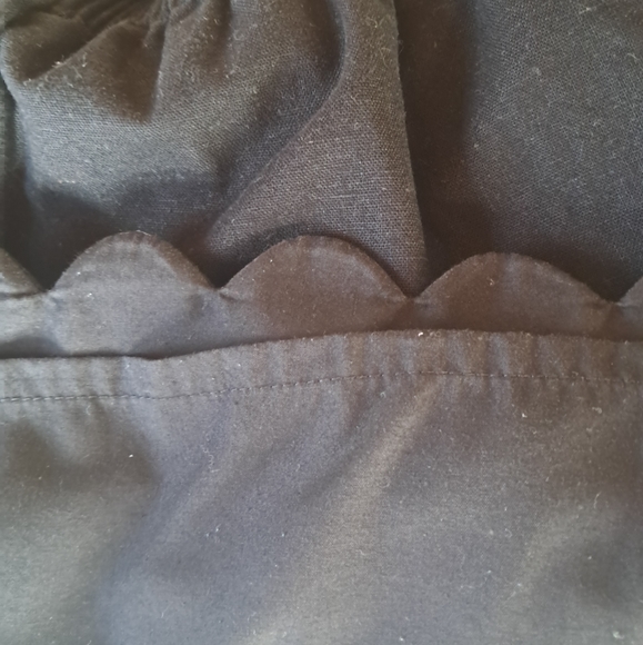 J. By J. Crew Black Scalloped Hem Linen/Cotton Mini Skirt Size 4 - Picture 4 of 6